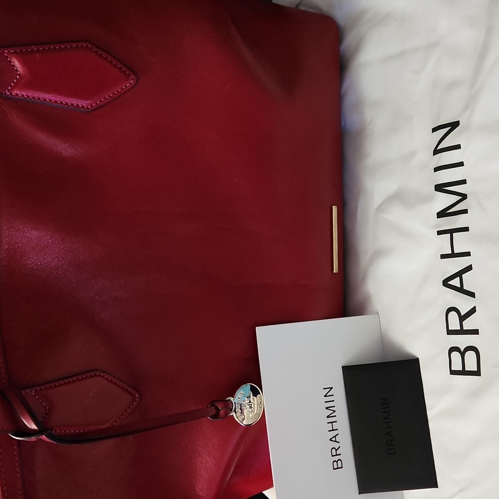 *Brahmin Spacious Raspberry Leather Bag - Picture 2 of 14